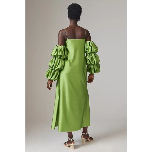 NWT ANTHROPOLOGIE Eugenia Fernández Convertible-Sleeve Slip Dress Sz MP #NA431 - Picture 4 of 13